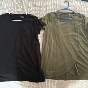 Motherhood Maternity Black and Olive Short Sleeve Tops